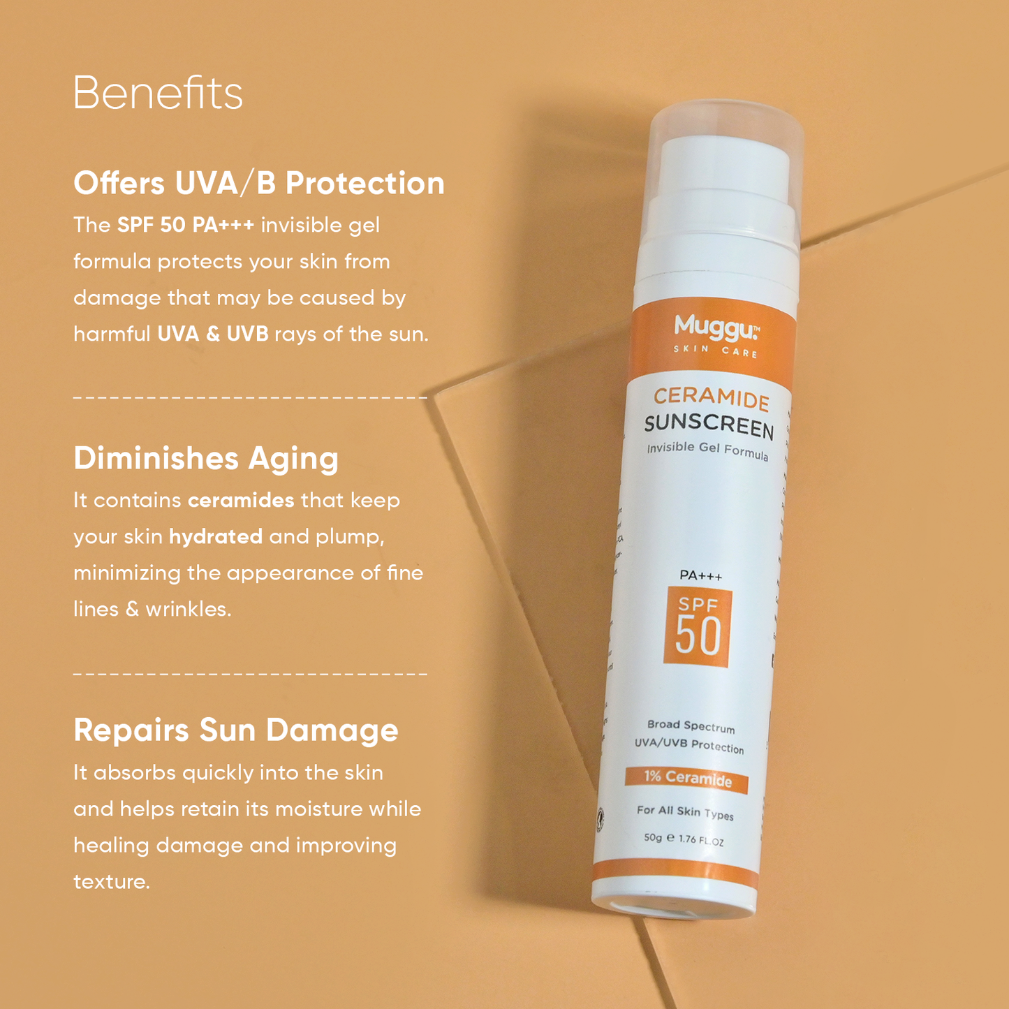 Ceramide Sunscreen SPF 50 PA+++ | Ceramide Face Cream